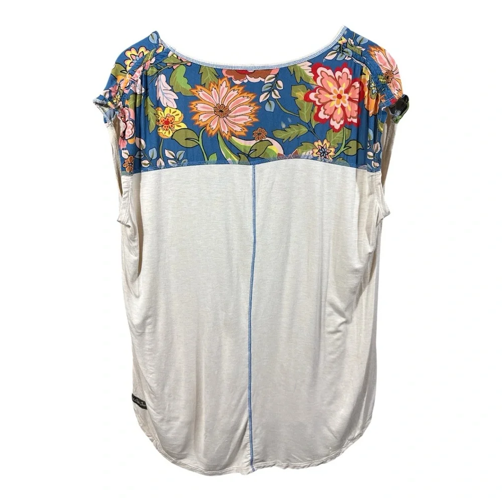 Matilda Jane Heart to Heart Floral Garden Printed V Neck Sleeveless Tee - Picture 3 of 6